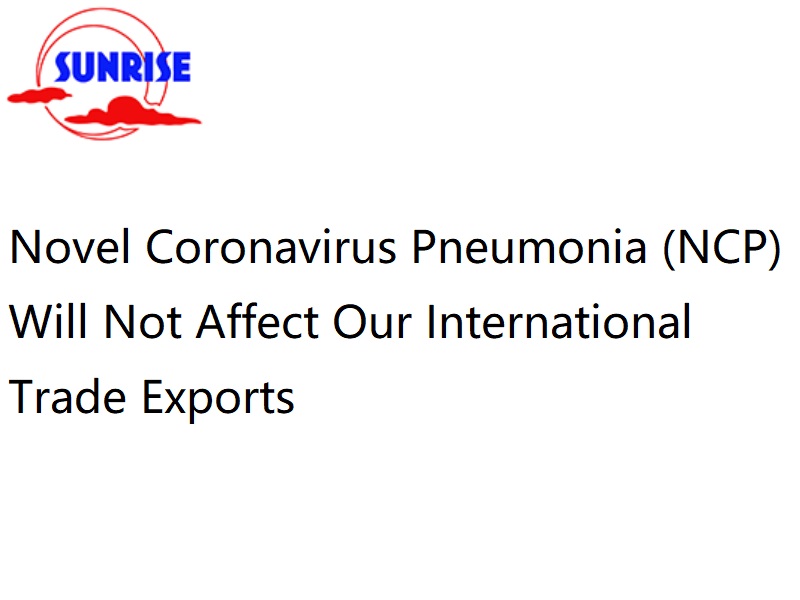 La neumonía por el nuevo coronavirus (ncp) no afectará nuestras exportaciones comerciales internacionales